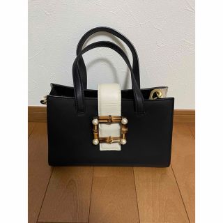 ZARA バッグ　GUCCIバッグバンブー　パール　ショルダー(ショルダーバッグ)