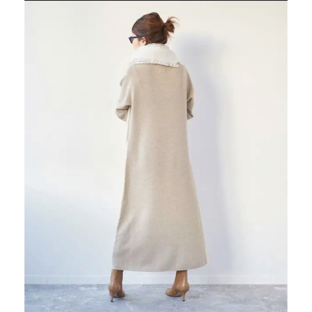 【美品】plage カシミヤコン フカVニットロングワンピース