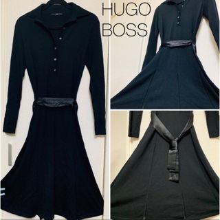 ヒューゴボス(HUGO BOSS)の美品　ヒューゴボス　ワンピース　ウール　ワンピ(ロングワンピース/マキシワンピース)