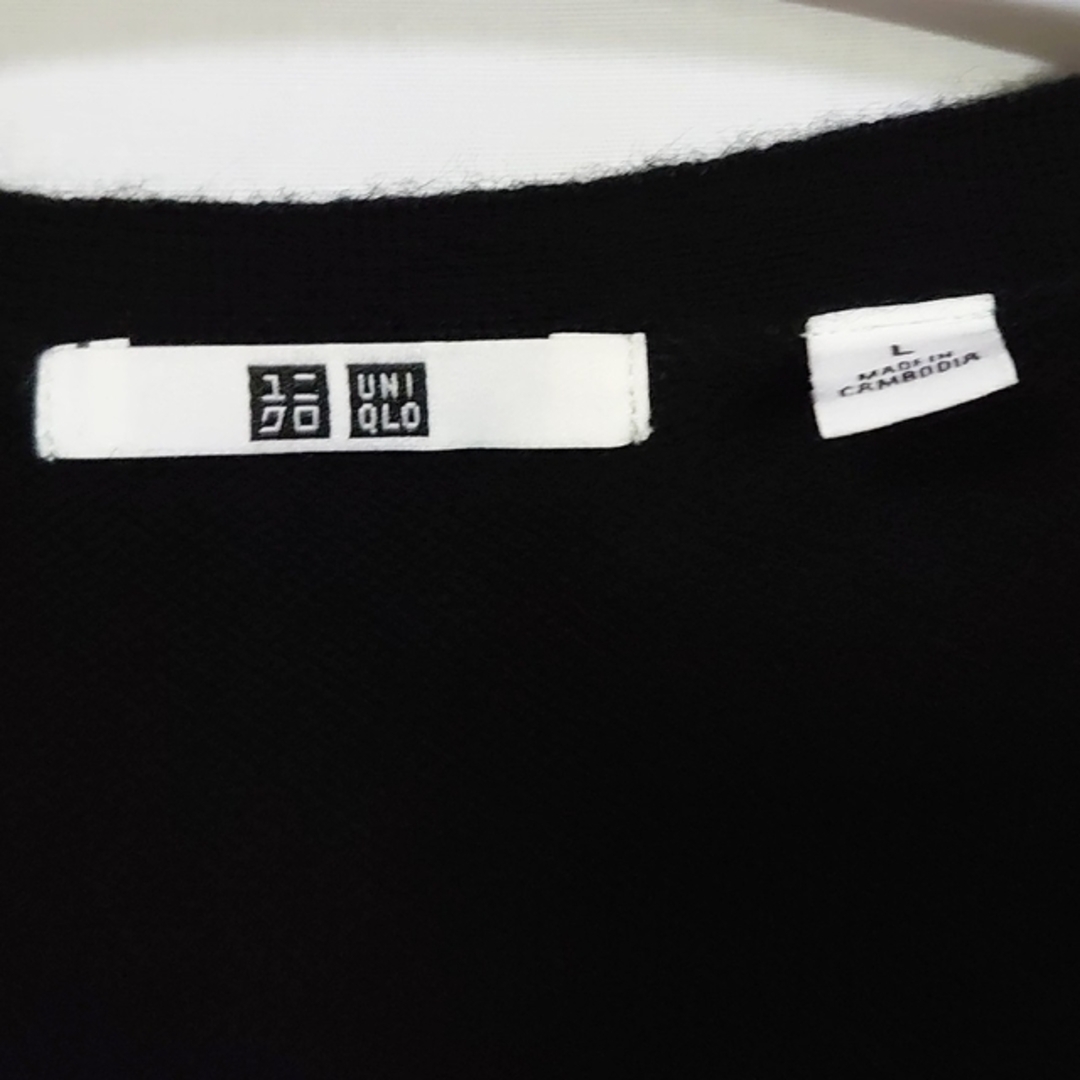 UNIQLO(ユニクロ)のユニクロ カシミヤVネックセーター 長袖 L ブラック レディースのトップス(ニット/セーター)の商品写真