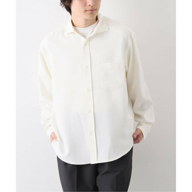 【ホワイト】SYNTHETIC TWILL ロングスリーブシャツ
