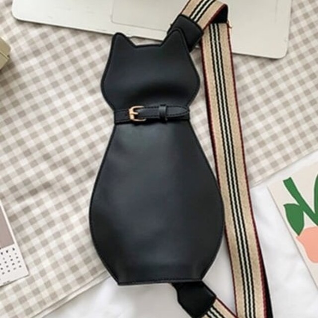 新品 レザー ねこ 猫 キャット ショルダーポーチ スマホ アイコス ...