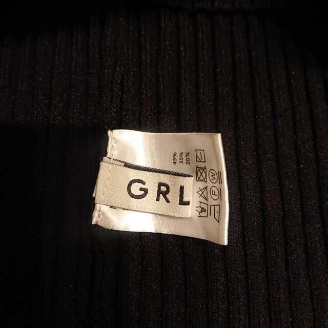 GRL(グレイル)のGRL、黒スクエアネックリブニット レディースのトップス(ニット/セーター)の商品写真