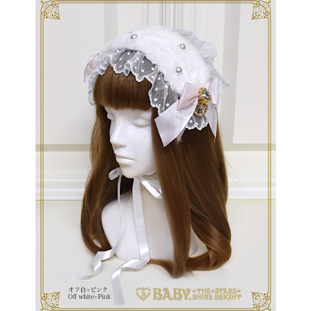 BABY,THE STARS SHINE BRIGHT(ベイビーザスターズシャインブライト)のBABY Fairy Crystal Snow ファーヘッドドレス　ロリィタ レディースのヘアアクセサリー(ヘアバンド)の商品写真