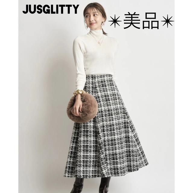 ✴︎定価20900円 jusglitty ツイードフレアスカート スカート