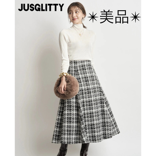 ジャスグリッティー(JUSGLITTY)の✴︎定価20900円 jusglitty ツイードフレアスカート スカート ✴︎(ひざ丈スカート)