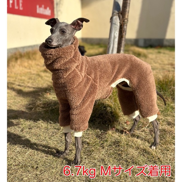 【イタグレ服】モコモコフリースロンパース 防寒！寒がりのイタグレ君にぴったり！ その他のペット用品(犬)の商品写真