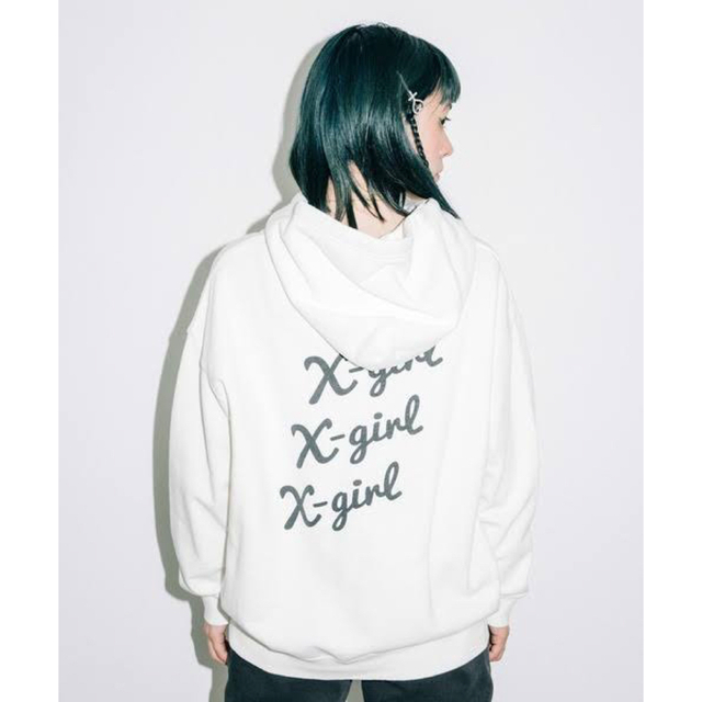 X-GIRL LOGO SWEAT HOODIE ロゴ パーカー タグ付き