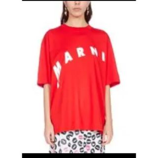 マルニ(Marni)の大人気《MARNI》プリントコットン オーバーサイズTシャツ★赤白(Tシャツ(半袖/袖なし))