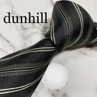 ダンヒル(Dunhill)のネクタイ ダンヒル dunhill ストライプ ブラック 黒 シルク(ネクタイ)