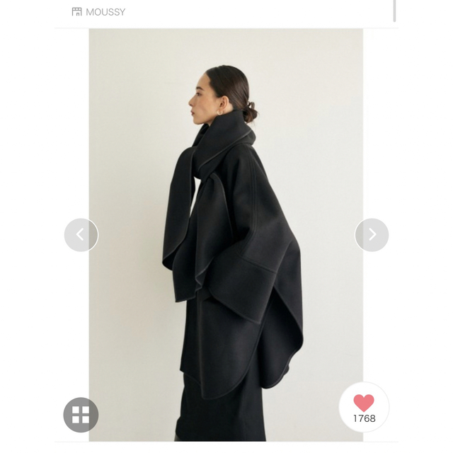 moussy(マウジー)のM  CAPE コート　グレー　１ レディースのジャケット/アウター(ポンチョ)の商品写真