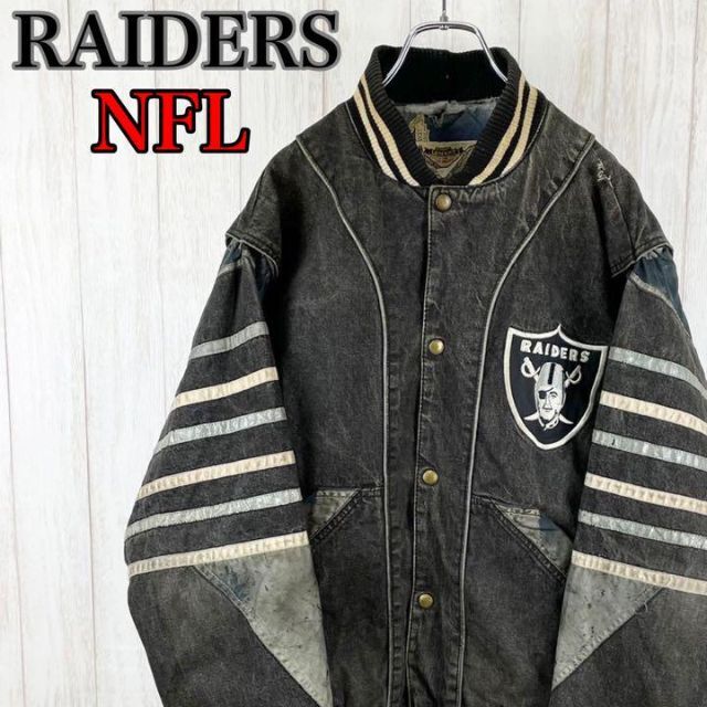 NFL RAIDERS 中綿レザージャケット M レイダース スエード