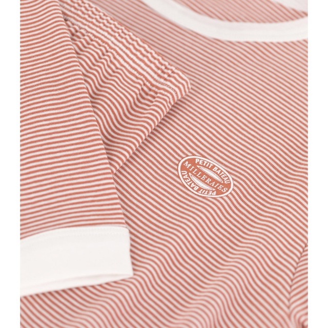 PETIT BATEAU(プチバトー)のプチバトー　新品　タグ付き　長袖　パジャマ　ミラレ　ピンク　8ans/128cm キッズ/ベビー/マタニティのキッズ服女の子用(90cm~)(パジャマ)の商品写真