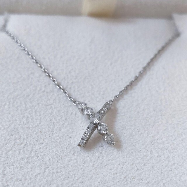 スタージュエリー ダイヤモンド ネックレス Pt950 0.17ct 2.6g-