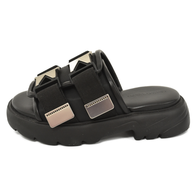 BOTTEGA VENETA ボッテガヴェネタ 690034 FLASH FLAT SANDAL ダブルストラップ レザー フラッシュ フラット サンダル ブラック