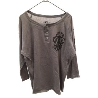 クロムハーツ(Chrome Hearts)のCHROME HEARTS クロムハーツ ヴァインダガーセメタリー ヘンリーネックカットソー グレー(Tシャツ/カットソー(七分/長袖))