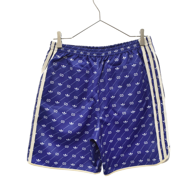 GUCCI グッチ 22SS×adidas GGロゴデザイン トレフォイル プリント ショートパンツ ブルー 701367