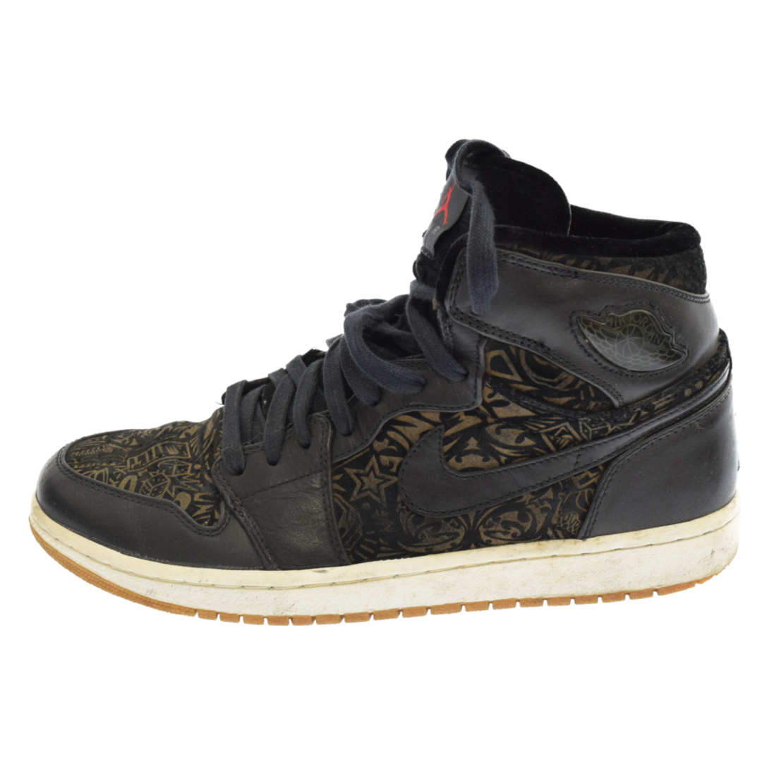 NIKE ナイキ AIR JORDAN1 RETRO エアジョーダン1 レトロ ハイカットスニーカー プレミア ブラック 332134-061 US10.5