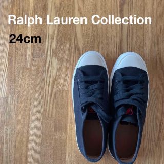 ラルフローレン(Ralph Lauren)の美品☆POLO Ralph Laurenレディーススニーカー　黒24cm(スニーカー)