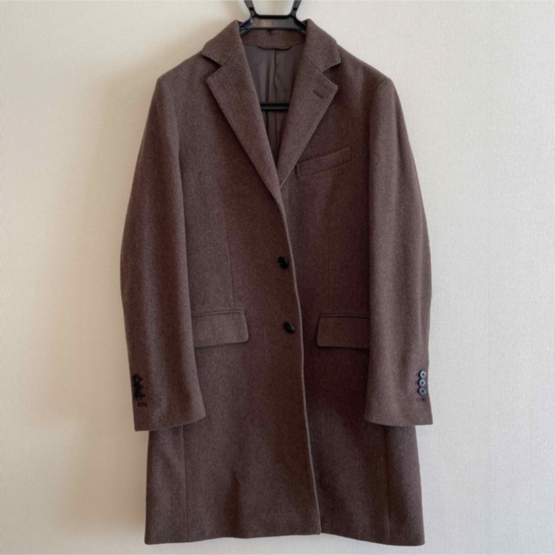 THE SUIT COMPANY×Begin別注 ヘリンボーン柄チェスターコート