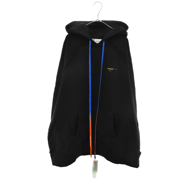 OFF-WHITE オフホワイト 19AW VIRGIL ABLOH BACK ALLOW HOODIE OMBB057F19E30010 バックアロープリントプルオーバーパーカー ブラック