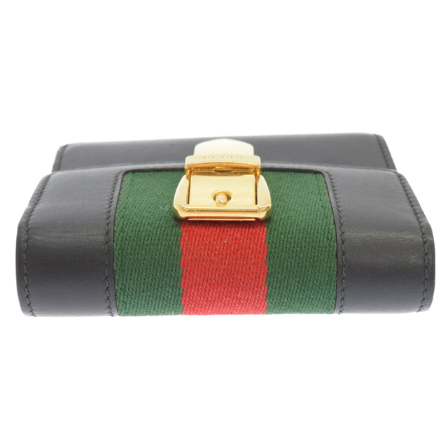 GUCCI グッチ シルヴィ シェリーライン 3つ折り財布 コンパクトウォレット ブラック #