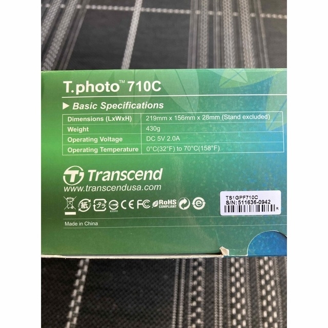 Transcend(トランセンド)の写真立て　デジタルフォトフレーム　Transcend TS1GPF710C インテリア/住まい/日用品のインテリア小物(フォトフレーム)の商品写真