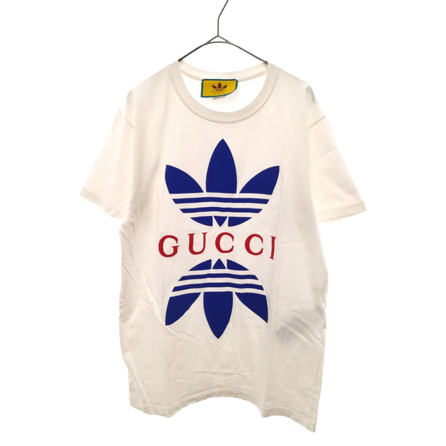 Gucci - GUCCI グッチ ×adidas 22SS Cotton Jersey T-Shirt ロゴプリント 半袖Tシャツ ホワイト 548334
