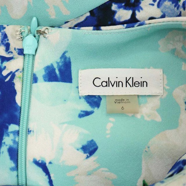 Calvin Klein(カルバンクライン)のカルバンクライン フラワー ノースリーブ ワンピース ミモレ丈 花柄 6 レディースのワンピース(ロングワンピース/マキシワンピース)の商品写真
