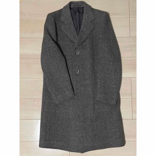 Dunn&Co チェスターコート グレー ブルー ヘリンボーン ウィンドウペン ...