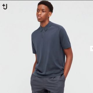 ジルサンダー(Jil Sander)のUNIQLO ユニクロ +J シルクコットンニットポロシャツ（半袖）(ポロシャツ)