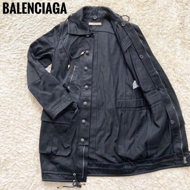極美品⭐️バレンシアガ 2007AW モッズコート 腰ベルト付き ブラック