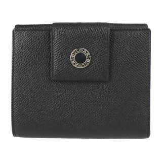 ブルガリ(BVLGARI)のBVLGARI ブルガリ クラシコ  二つ折り財布 20080 レザー   ブラック シルバー金具  Wホック 【本物保証】(財布)