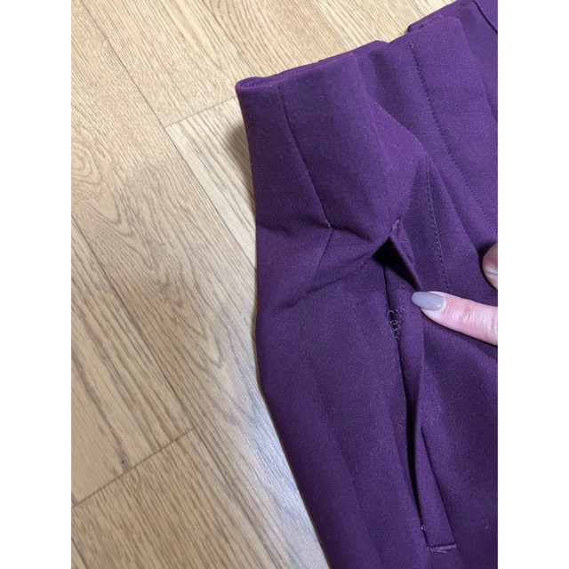 ZARA(ザラ)のZARA ハイウエスト パンツ S パープル プラム レディースのパンツ(カジュアルパンツ)の商品写真