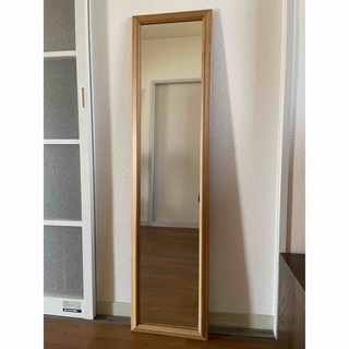 壁掛け式全身鏡  ミラー 木製フレーム(壁掛けミラー)