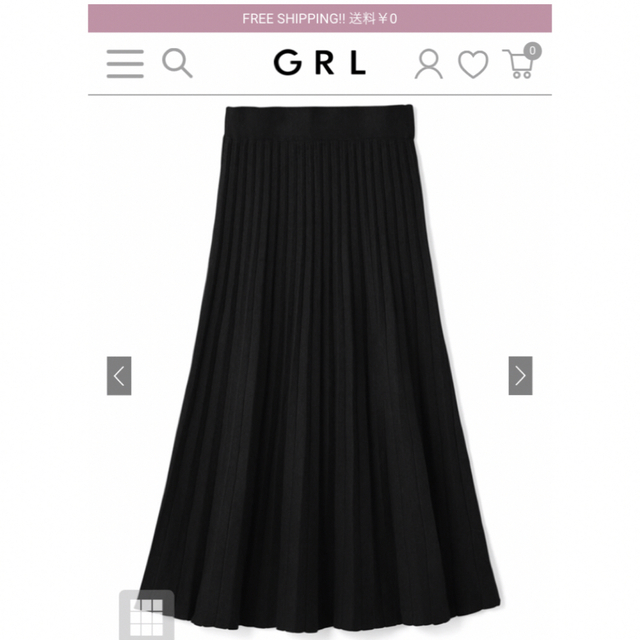 GRL(グレイル)の未使用値札付き☆GRLグレイル☆ニットプリーツスカート黒 レディースのスカート(ロングスカート)の商品写真