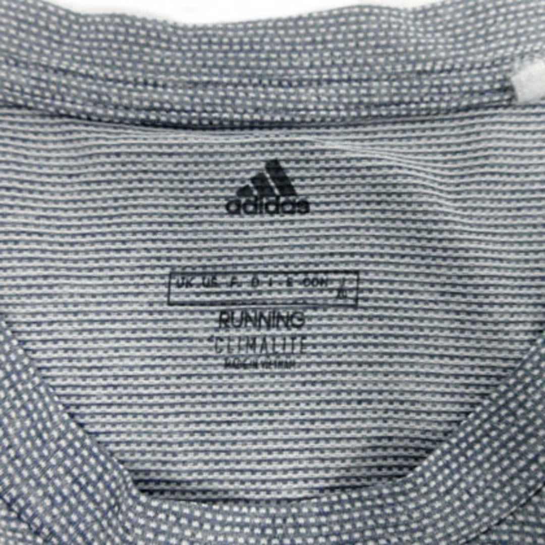 adidas(アディダス)のadidas Tシャツ 半袖 RUNNING バーズアイ柄調 ブルー系 白 XO スポーツ/アウトドアのランニング(ウェア)の商品写真