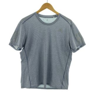 アディダス(adidas)のadidas Tシャツ 半袖 RUNNING バーズアイ柄調 ブルー系 白 XO(ウェア)