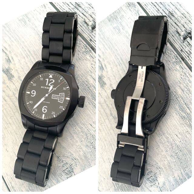 動作OK】BURBERRY バーバリー BU7638 腕時計 ブラック-