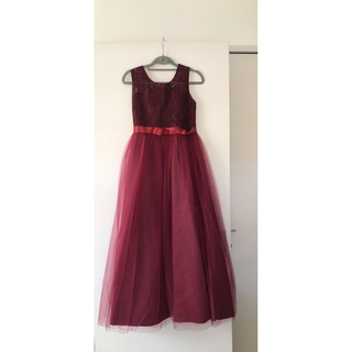 深紅　ドレス　170cm ピアノ発表会(ドレス/フォーマル)
