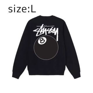 【新品】stussy スウェットトレーナー サイズL ブラック 8ボール(スウェット)