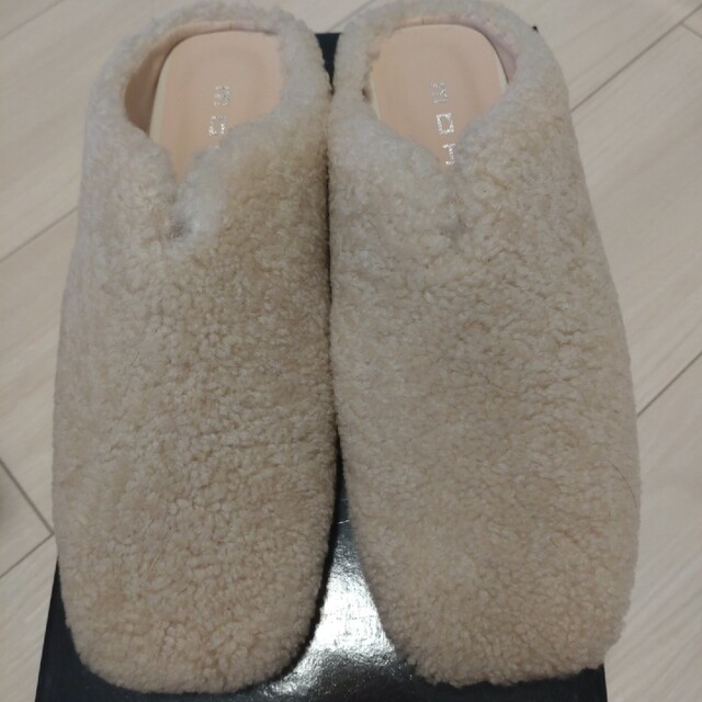 MOHI(モヒ)のMOHI ボアスクエアバブーシュ レディースの靴/シューズ(サンダル)の商品写真