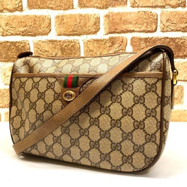 本物販売中 OLD GUCCI シェリーライン PVC ショルダーバッグ 5147