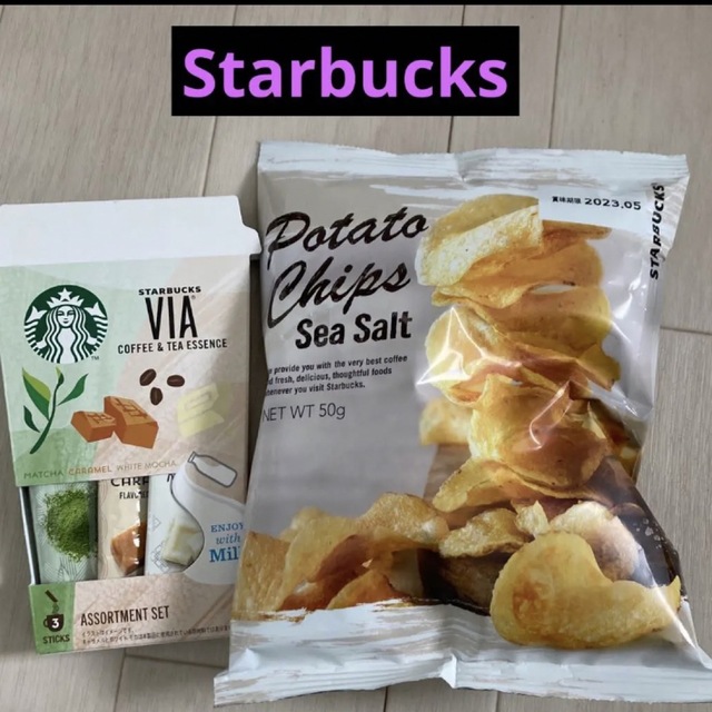 Starbucks Coffee(スターバックスコーヒー)のシーソルト　ポテトチップス　VIA coffee & tea essence 食品/飲料/酒の飲料(コーヒー)の商品写真