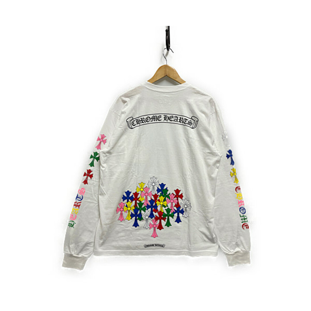 CHROME HEARTS クロムハーツ マルチカラー セメタリークロス 長袖Ｔシャツ コットン ホワイト サイズXL 正規品 / 29131