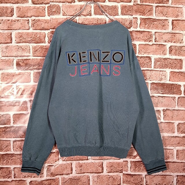 90s】KENZO JEANS 北斎タグ 刺繍ロゴ スウェット/トレーナー - スウェット