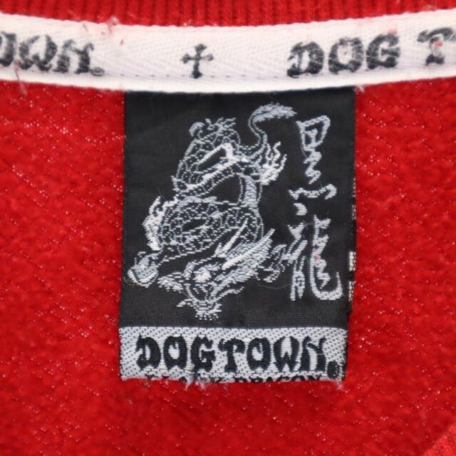 ドッグタウン バックプリント ロゴ刺繍 スウェット XL 赤系 DOGTOWN