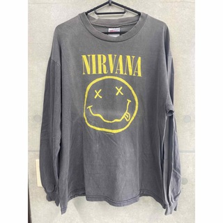 90'S 当時物 NIRVANA  スマイルTシャツ ヴィンテージ L USA製(Tシャツ/カットソー(七分/長袖))