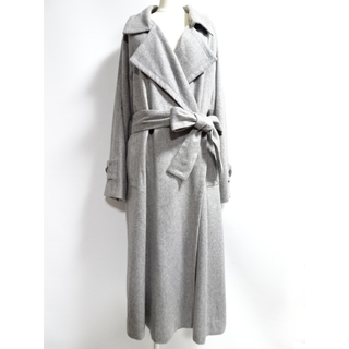 美品】SACRAサクラロングコート38 グレー ウール-
