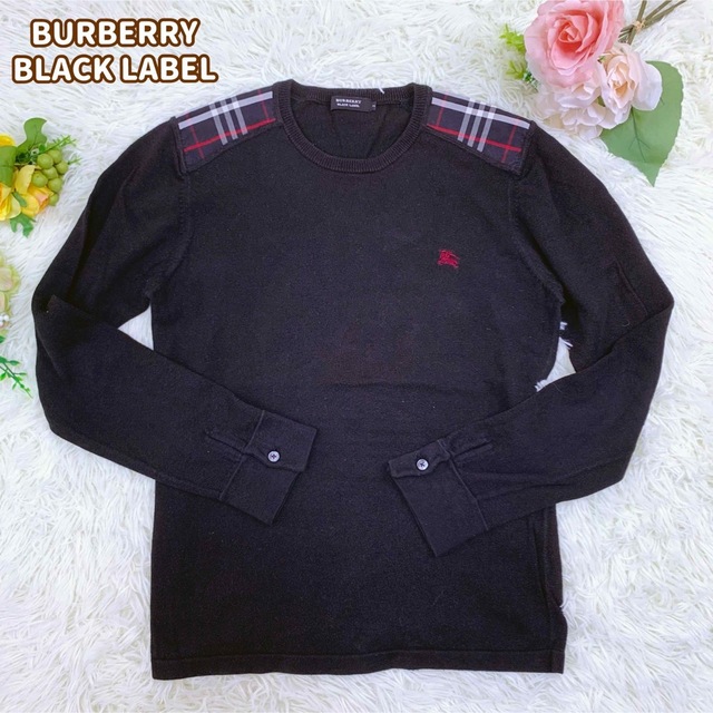 訳あり品送料無料 BURBERRYブラックレーベルニットカシミヤ入り